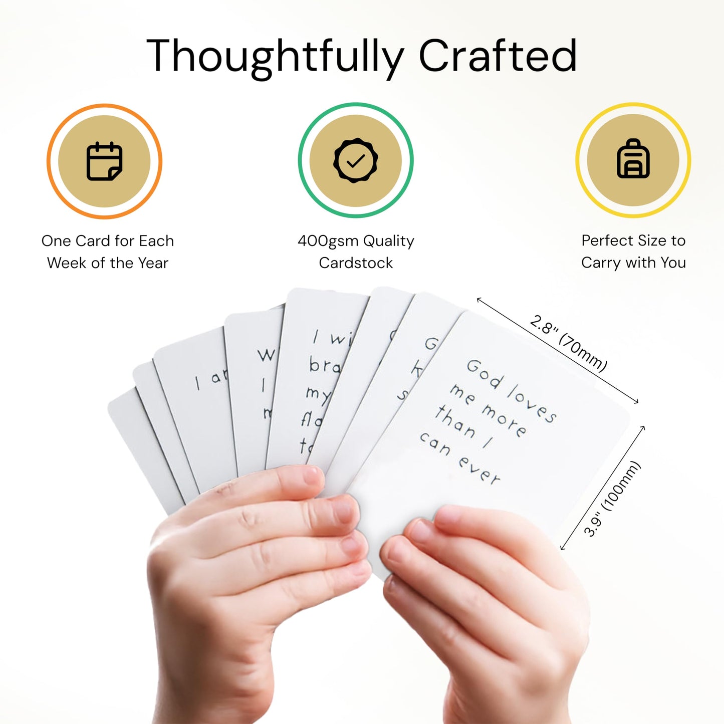 Kids Christian Affirmation Cards | 52 Biblical Affirmations with Bible Verse | Encouragement Christian Gift for Girls and Boys | Inspirational Prayer