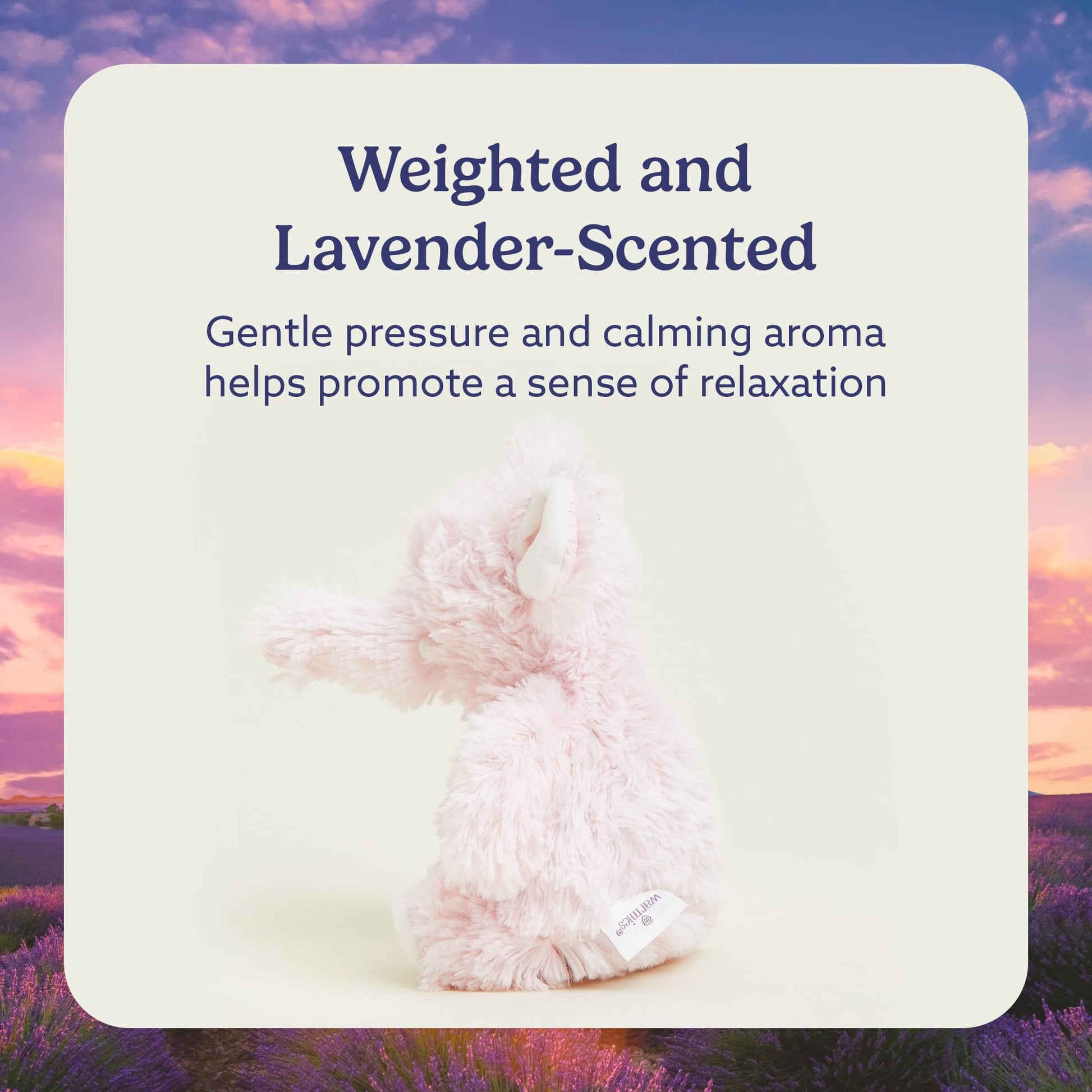 warmies Junior Microwavable & Weighted Stuffed Animals, Pink Elephant - Heatable Stuffed Animal - Cooling Baby Plush Toys - Weighted Plush for Adults