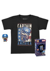 Funko Pop! Pocket Pop and Tee: Marvel - Captain America, Kids Extra Small
