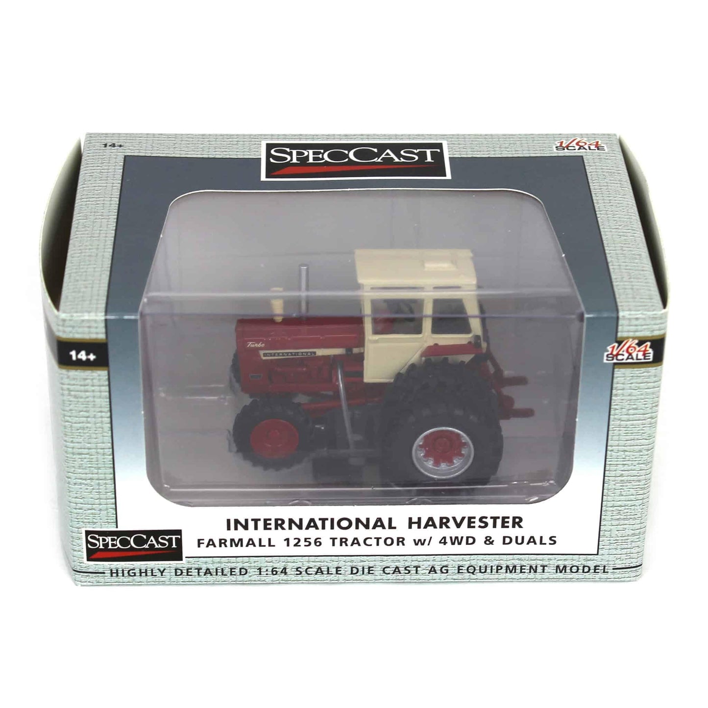Spec Cast 1/64 IH Farmall 1256 4WD Tractor with Front Wheel Assist, Dual Rear Wheels & Cab ZJD1947