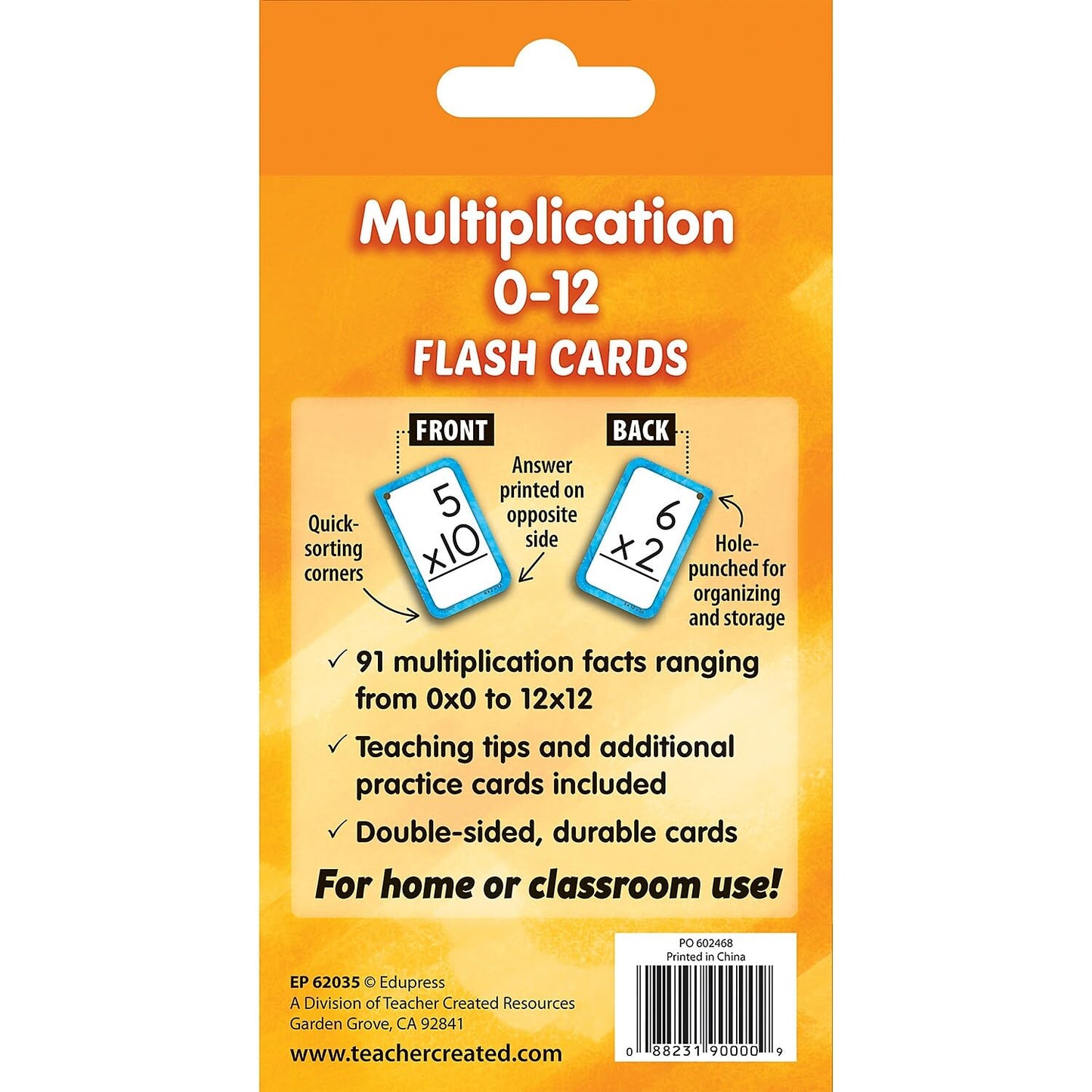 Teacher Created Resources Multiplication 0-12 Flash Cards (EP62035)