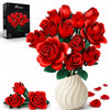 eafzv Flowers Bouquet Building Set, 12 Artificial Red Roses Botanical Collection Building Block Educational Toys for Girls Kids Women, 634 PCS
