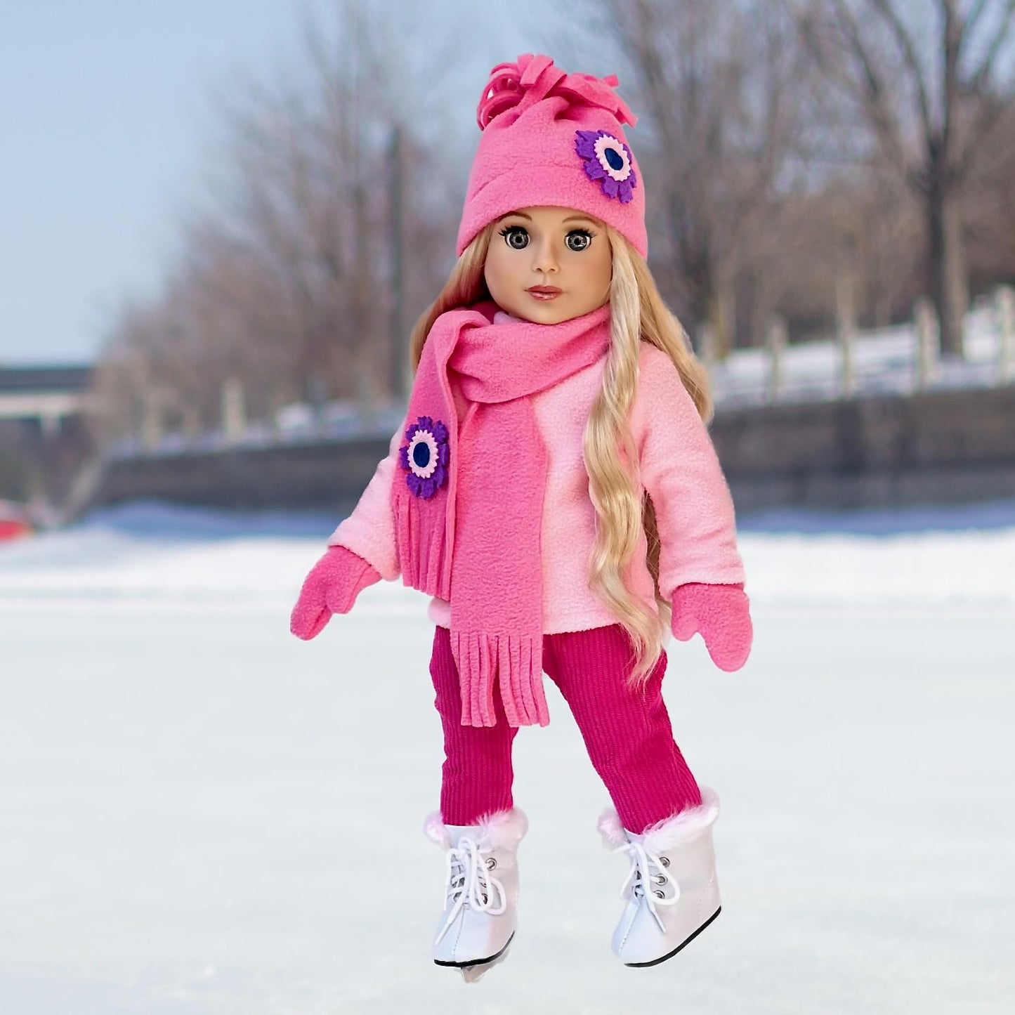 Ice Skating Fun - 6 Piece Outfit Fits 18 inch Doll (Doll Not Included)