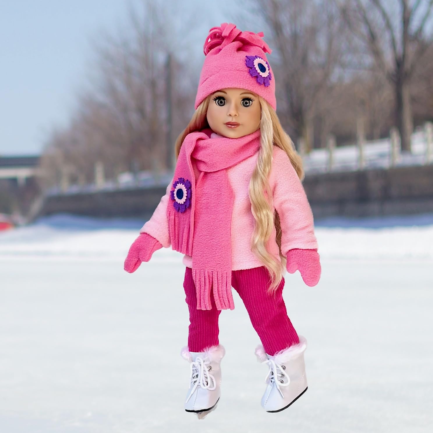Ice Skating Fun - 6 Piece Outfit Fits 18 inch Doll (Doll Not Included)