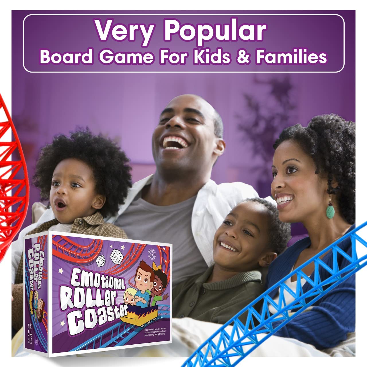 Emotional Rollercoaster | Anger Management Board Game For Kids & Families | Therapy Learning Resources | Anger Control Card Game | Emotion Board Games