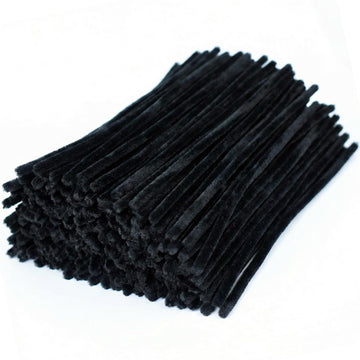 300 Pieces Black Pipe Cleaners Craft Bulk Art Chenille Stems for DIY Project Decorations