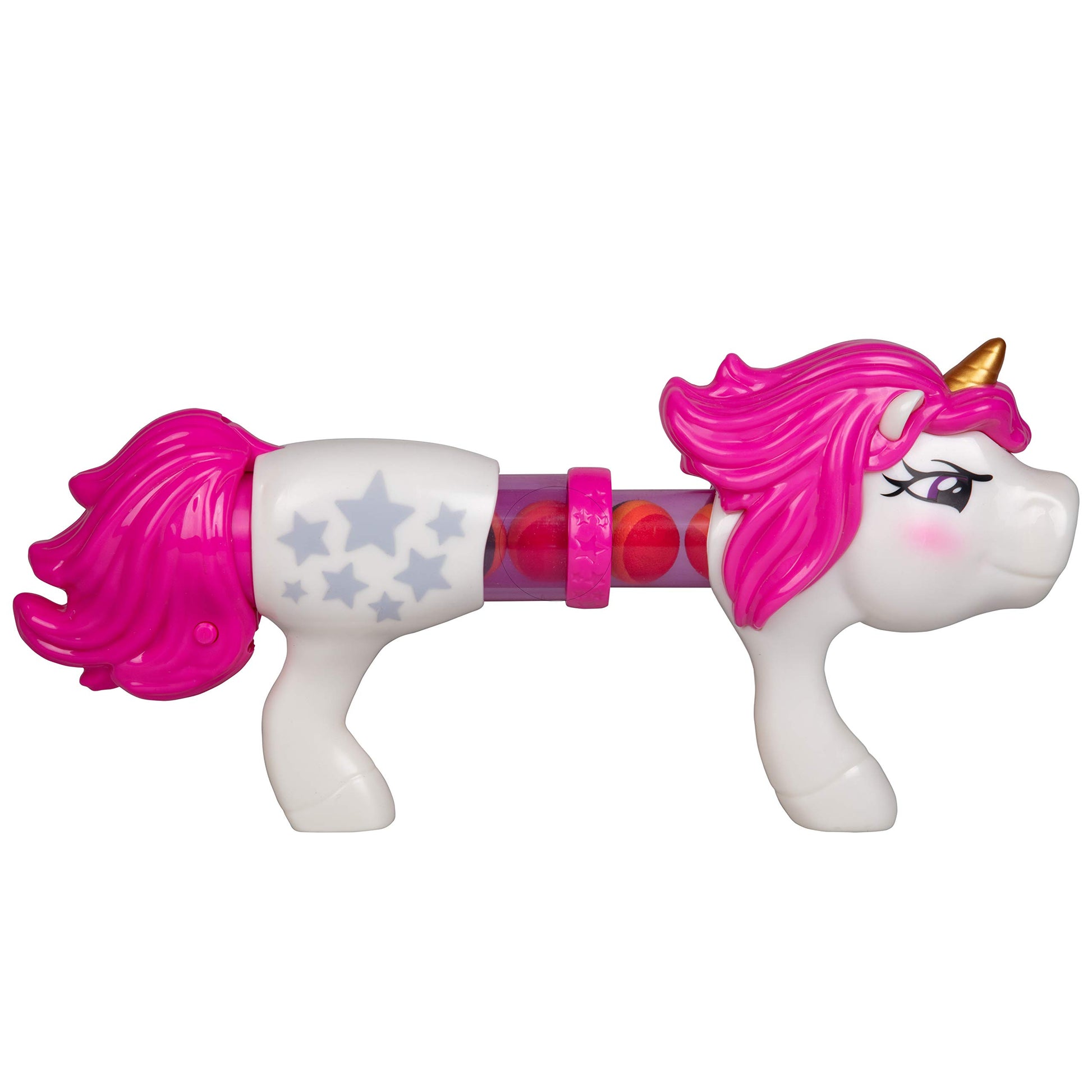 Hog Wild Unicorn Power Popper Foam Blaster Toy - Rapid Fire Rainbow Ball Shooter Blasts Up to 8 Foam Balls - Indoor or Outdoor Play - 4+