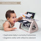 Taf Toys Black & White Rattling Spinning Book High Contrast Newborn Baby Toy 0-6 6-12 Months with Mirror for Visual Stimulation, Tummy Time & Early