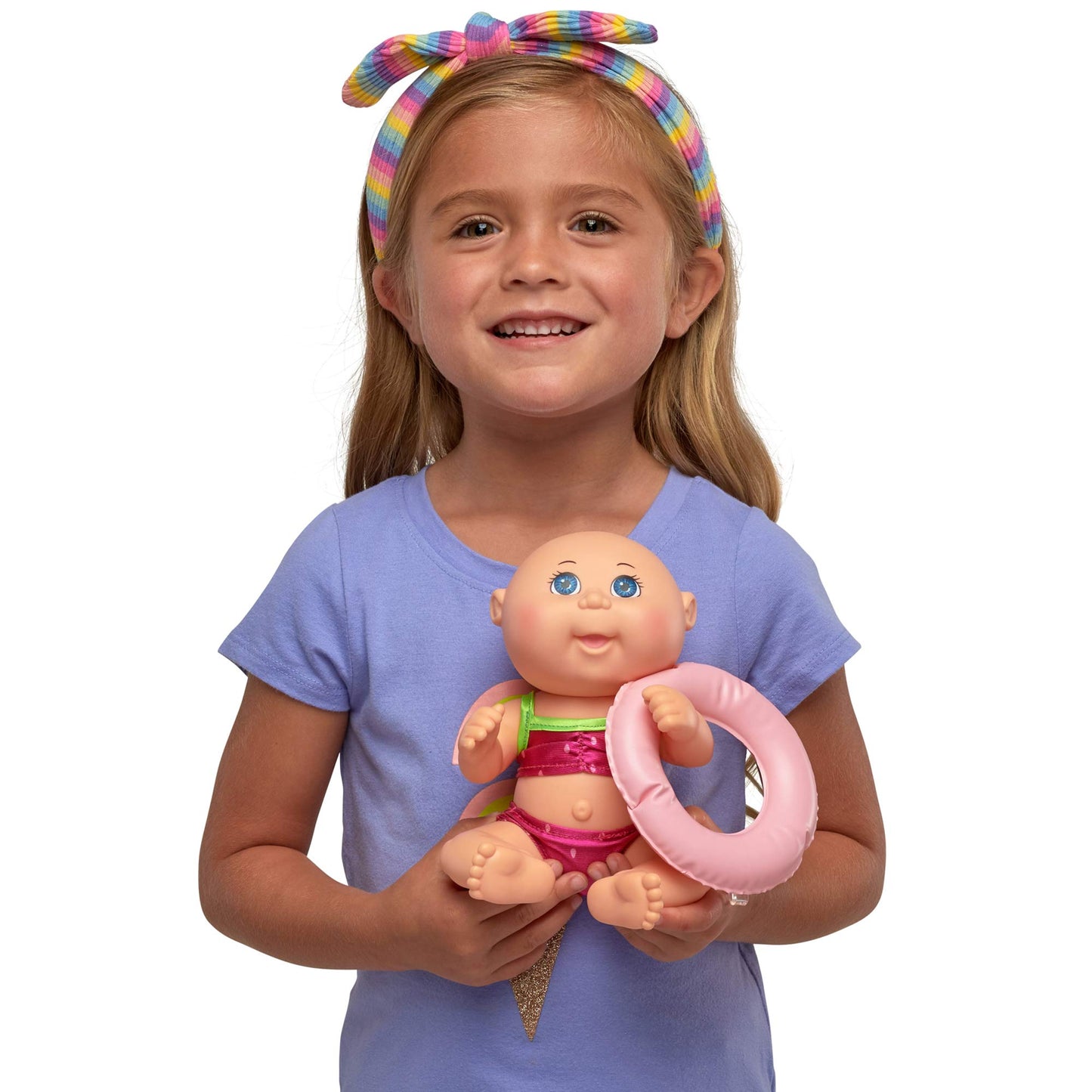 Cabbage Patch Kids Beach Time Tiny Newborn with Pink Toy Floatie, Pail and Shovel and Watermelon Swimsuit - 9 Inch CPK Dolls - Grow Your Cabbage Patch