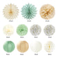Sage-Green Champagne-Beige Baby Shower Party-Decorations - 21pcs Girls Boy Welcome Baby Banner,Paper Lanterns Pom Poms,Safari Woodland Boho Neutral