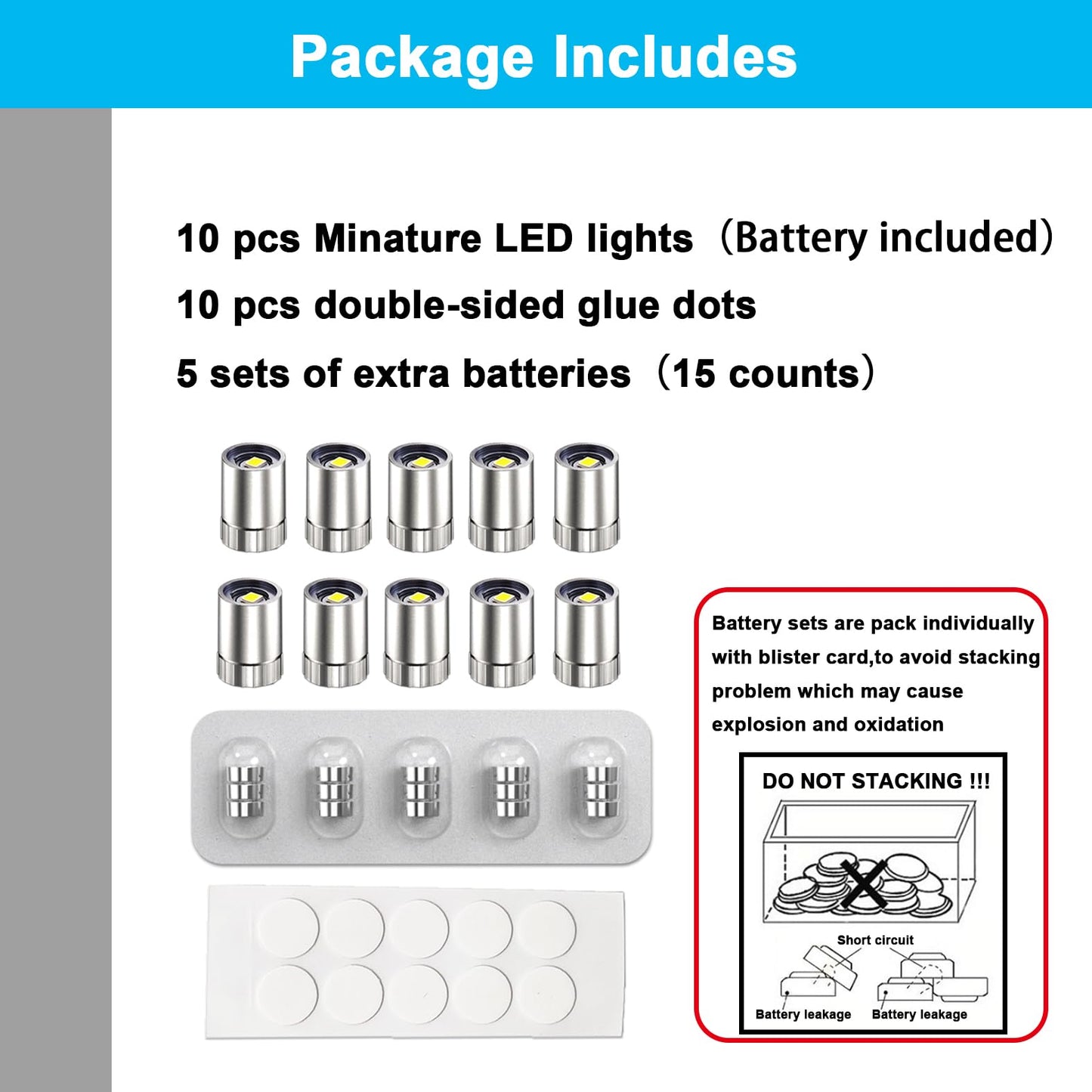 SUZEYAR 10 pcs Miniature Led Lights,Tiny Lights for Hand Craft/DIY,Miniature Lights Battery Powered, Dollhouse Light,Mini Lights for Toy Brick