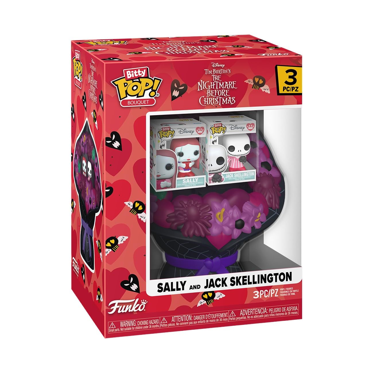 Funko Bitty Pop! Bouquet: The Nightmare Before Christmas - Sally and Jack Skellington - 0.9 Inch (2.2 Cm) Collectable - Gift Idea - Party Bags
