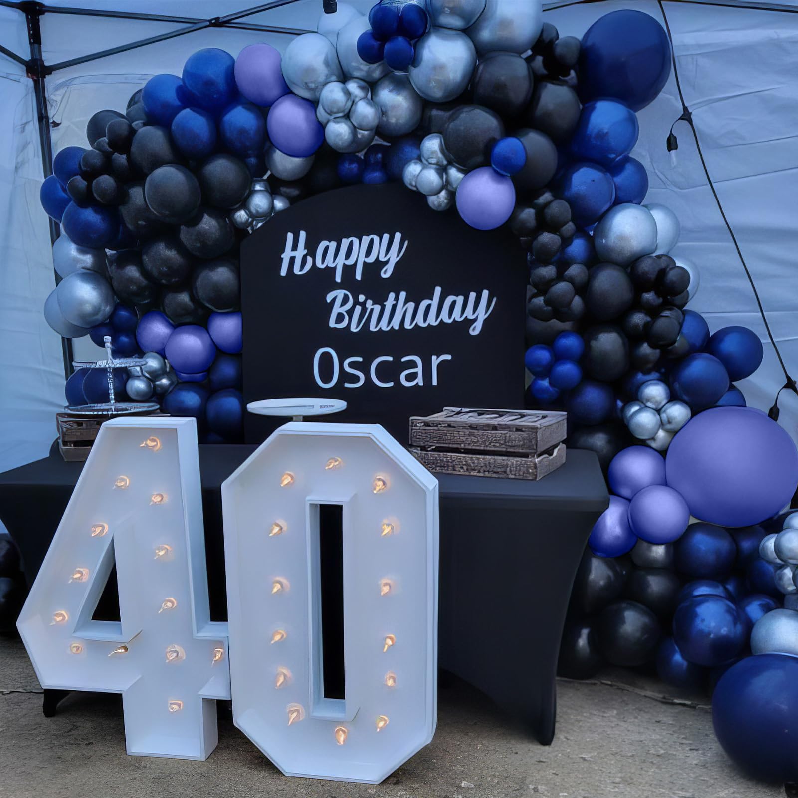 Blue and Black Balloons, Navy Blue and Silver Balloons Metallic Silver Dark Blue Balloon Party Latex Balloon Black Blue Ballons for Kids Adults