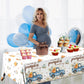 Juweked 3Pcs Pumpkin Tablecloth,A Sweet Little Pumpkin is On The Way Decorations,Fall Blue Baby Shower Tablecloth for Boy Birthday Party Disposable