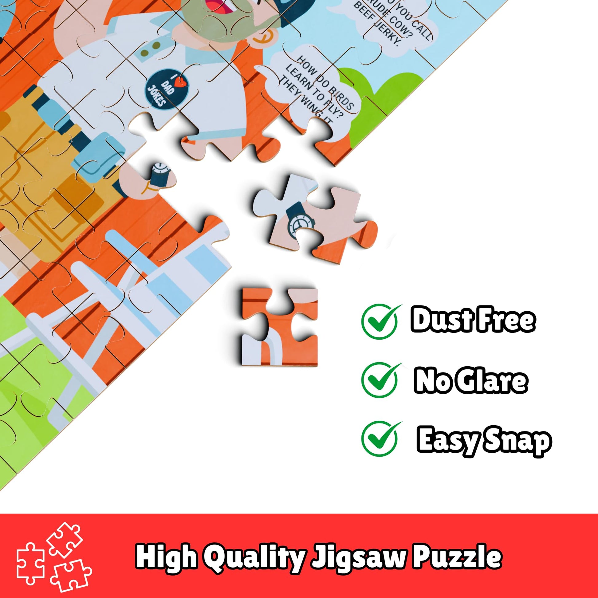 Dad Gifts - 500 Piece Dad Joke Puzzle - Jigsaw Puzzles for Adults, 40th, 50th, 60th Birthday Gift Ideas, Fun Gift for Fathers Day