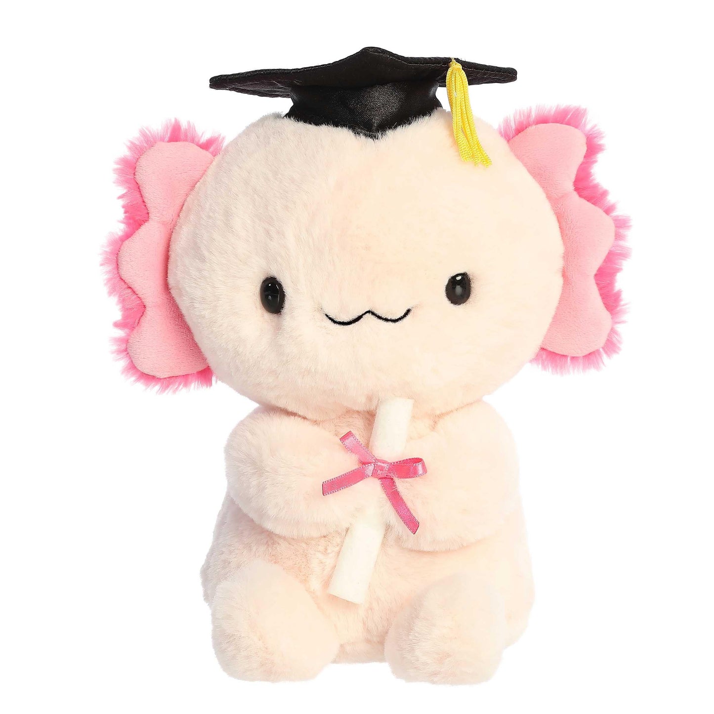 Aurora® Commemorative Graduation Excel Axolotl™ Stuffed Animal - Soft Keepsake for Graduates - A Gift of Affection to Express Congratulations - Pink