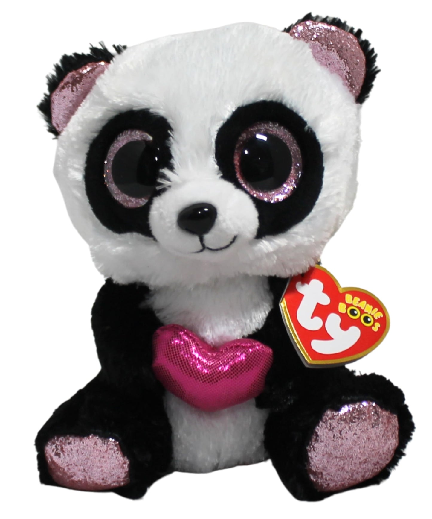 Ty Beanie Boo's-Plush Esme The Panda 15cm-TY36538, TY36538, White, Black, Pink, Small