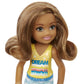 Barbie Chelsea Doll (6-inch Brunette) Wearing Skirt with Cloud Print and White Shoes, Gift for 3 to 7 Year Olds