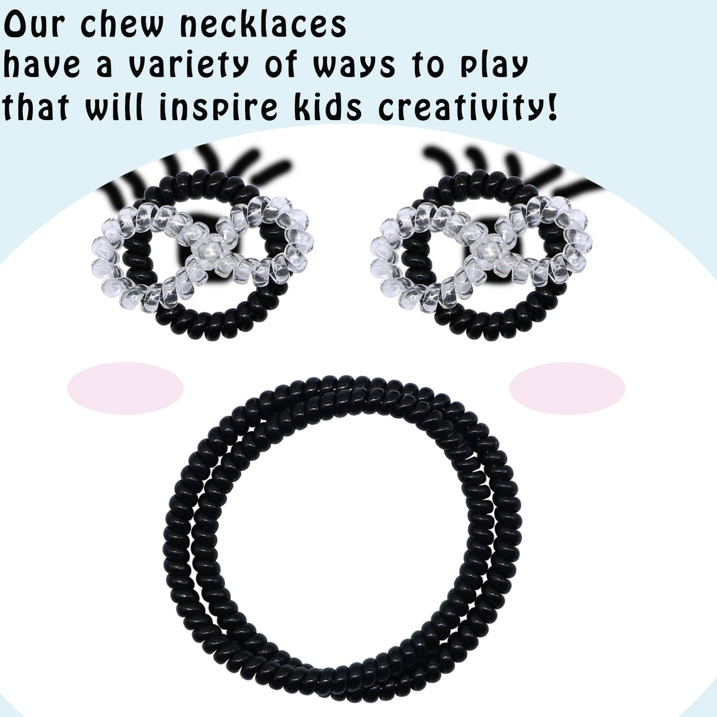 Sensory Chew Toys for Autistic Children, 16 Pack Chewy Necklace Sensory Chew Bracelets with Autism ADHD SPD, Oral Stimulation for Kids Sensory