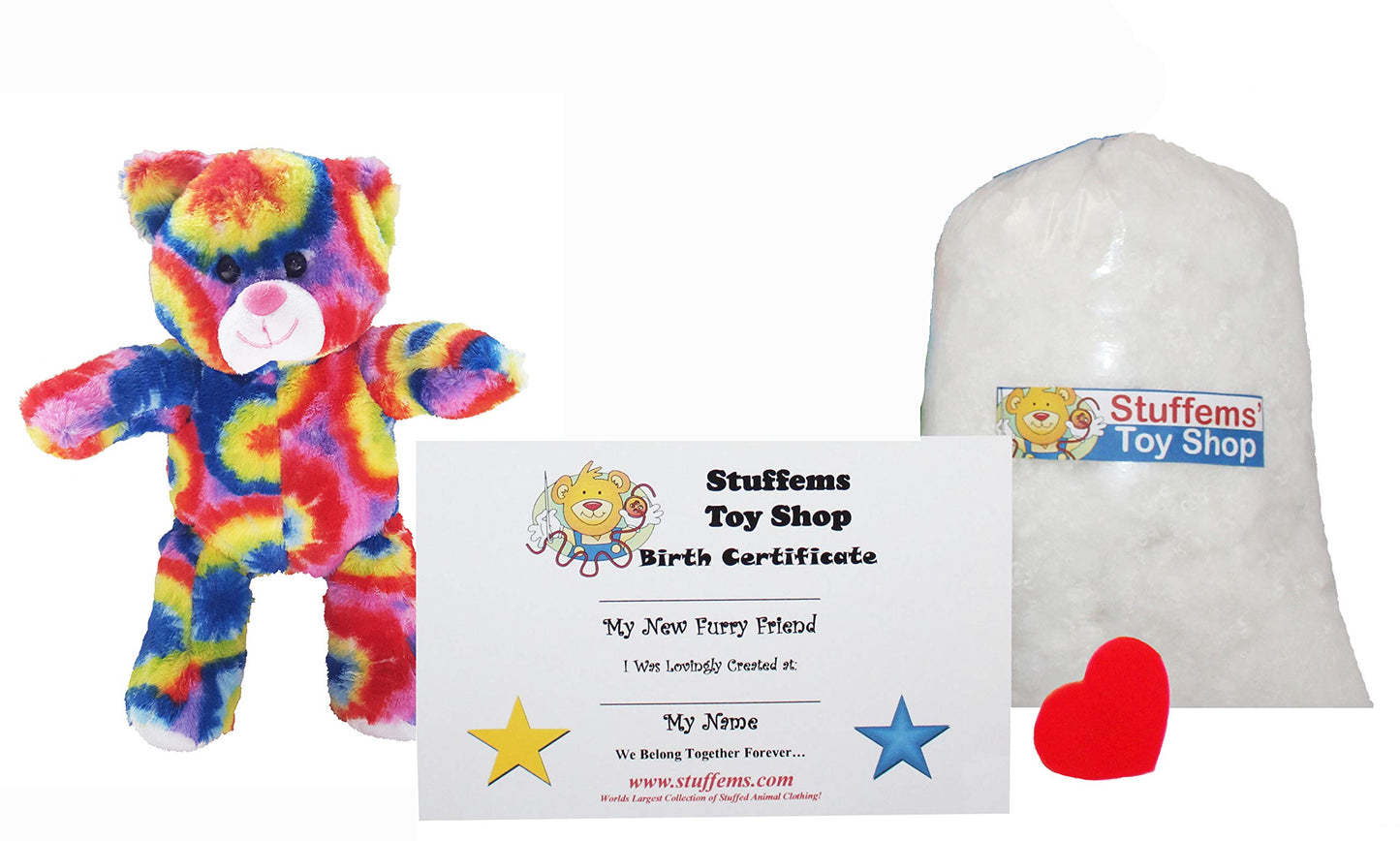 Make Your Own Stuffed Animal Mini 8 Inch Rainbows The Bear Kit - No Sewing Required!