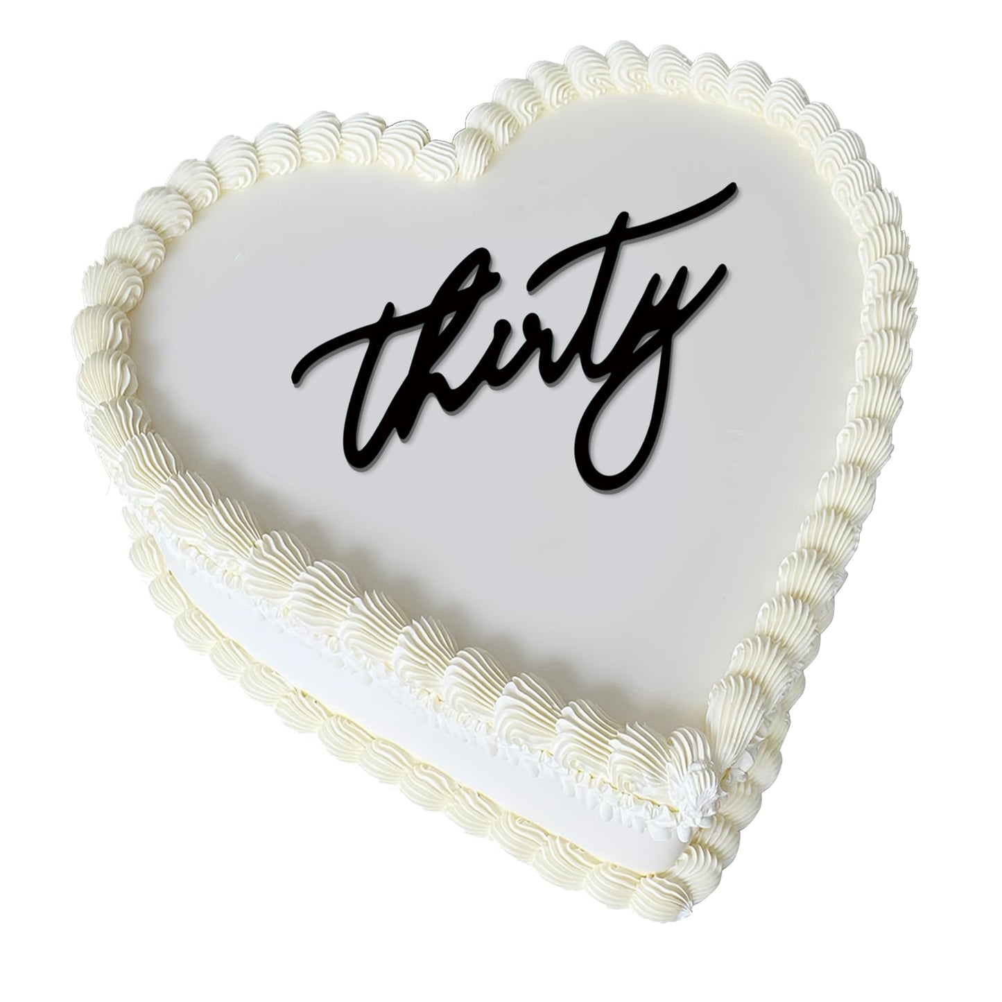 30th Birthday Cake Topper - Acrylic "Thirty" Cake Charm for Milestone Birthday, Dirty 30 Party Decorations for Him & Her (Thirty)
