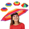 Arcimatto 4 Pack Umbrella Hat with Elastic Band, Fun Colorful party Hats, Hands-free Design for Beach Party, Camping, Outdoor Sun Rain Protection