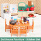 Dollhouse Furniture Set for Kids Toys Miniature Doll House Accessories Pretend Play Toys for Boys Girls & Toddlers Age 3+ with Kitchen