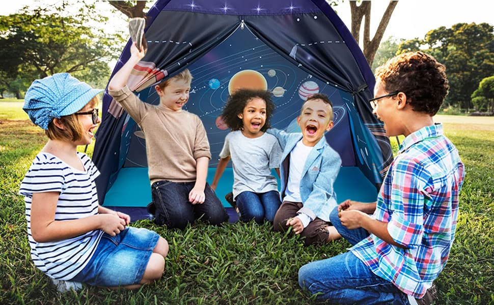 Mnagant Space World Play Tent-Kids Galaxy Dome Playhouse for Boys and Girls Imaginative Play Popup Tent for Kids Indoor/Outdoor Fun,Perfect Kid’s