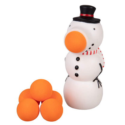 Hog Wild Christmas Snowman Ball Popper Toy - Holiday Stocking Stuffer Includes 4 Soft Foam Balls - Squeeze to Pop Air Powered Balls Up to 20 Feet