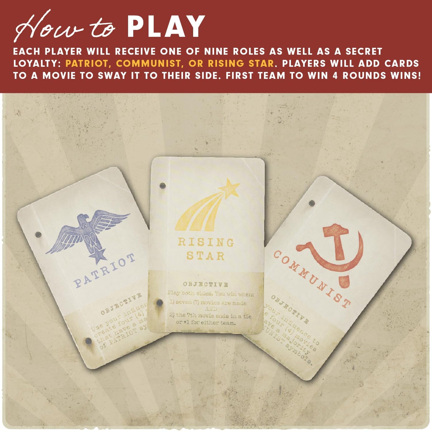 Facade Games Hollywood 1947 Board Game - A Movie Making Game for Friends and Family - A Board Game of Cards, Strategy, and Deceit, for 1-9 Players