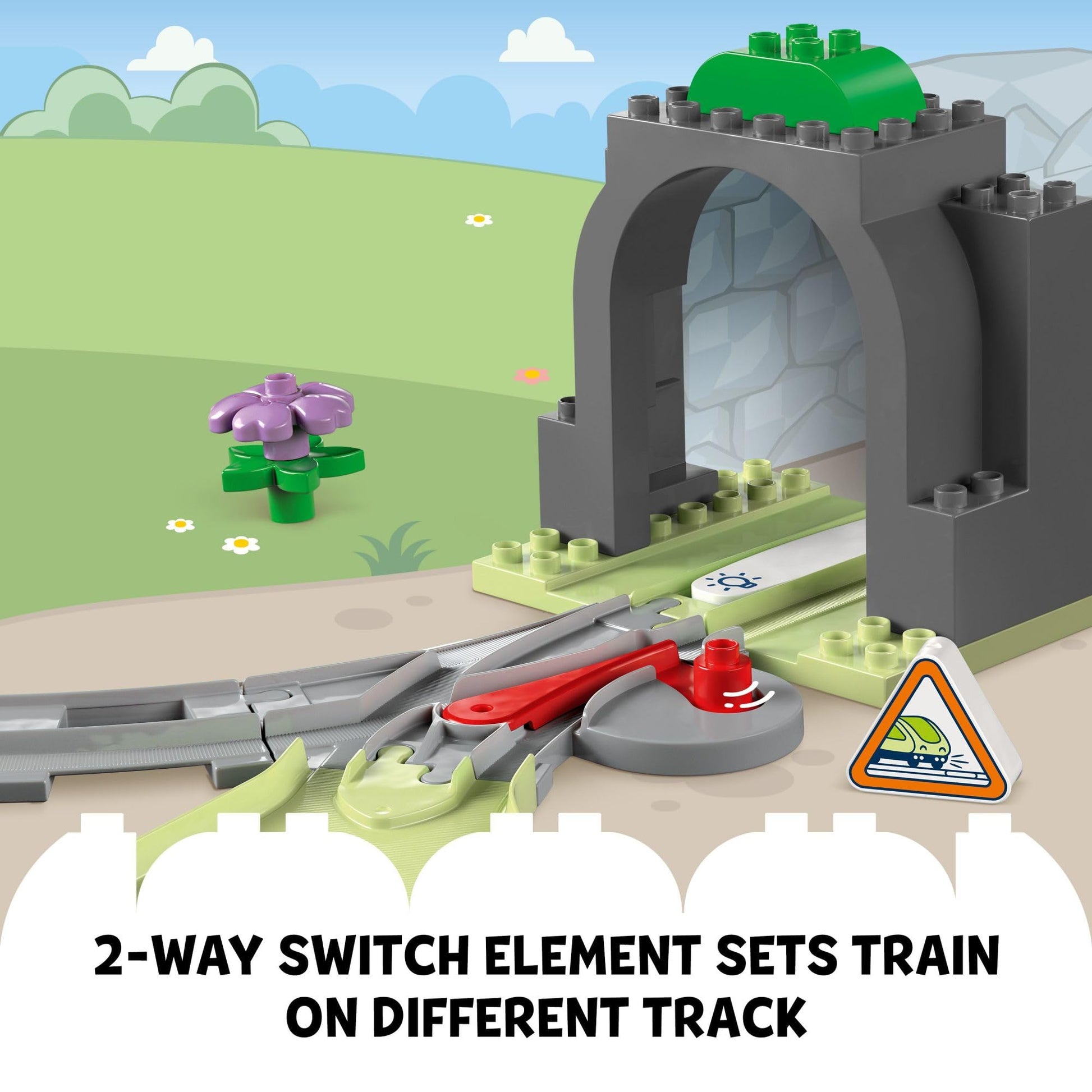 LEGO DUPLO Town Train Tunnel and Tracks Expansion Set - 10 Extra Pieces of Train Tracks - Preschool and Toddler Train Set, Ages 2+ - Building Toy
