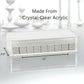 Luxe & Legend (White Cover) Rummy Tile Game Set - Engraved Bright White Tiles, Acrylic Lucite Racks & Storage Box with Premium Gift Box, Modern Luxury