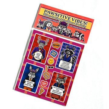 Pawsitive Vibes Woodland Animal Sticker Pack - 108 Cute Stickers with Positive Vibe Messages to Encourage Confidence, Kindness & Positivity! Durable