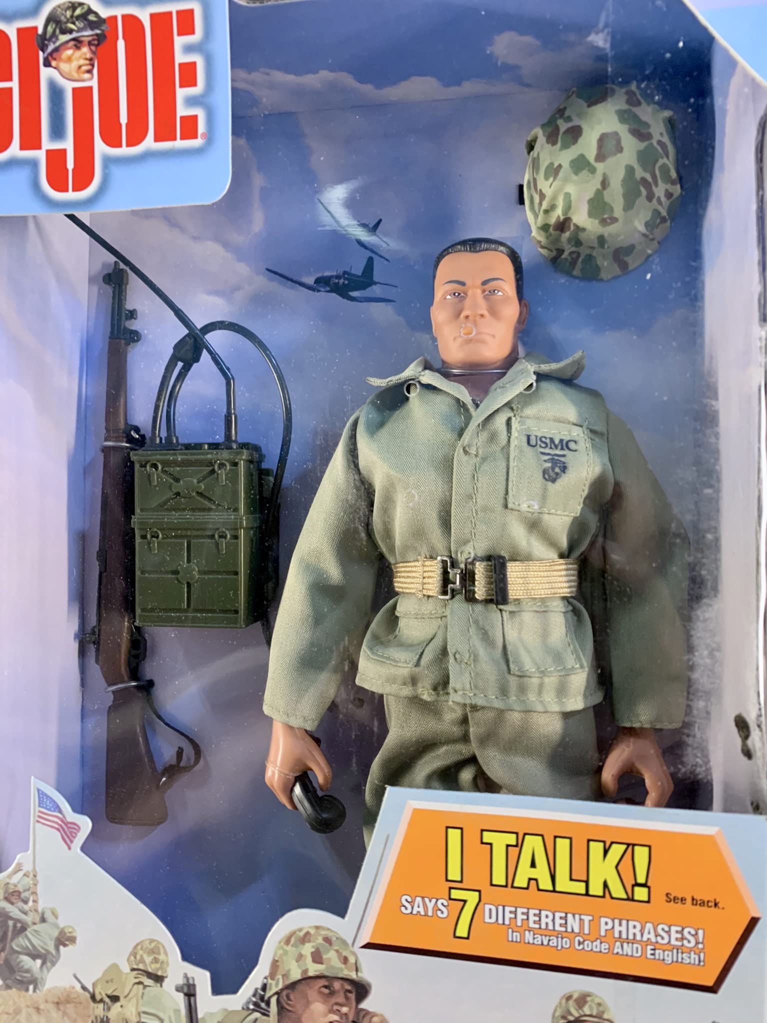 Gi Joe 12 Inch Navajo Indian Navaho Code Talker Figure: Says 7 Different Phrases! In Najavo Code and English!