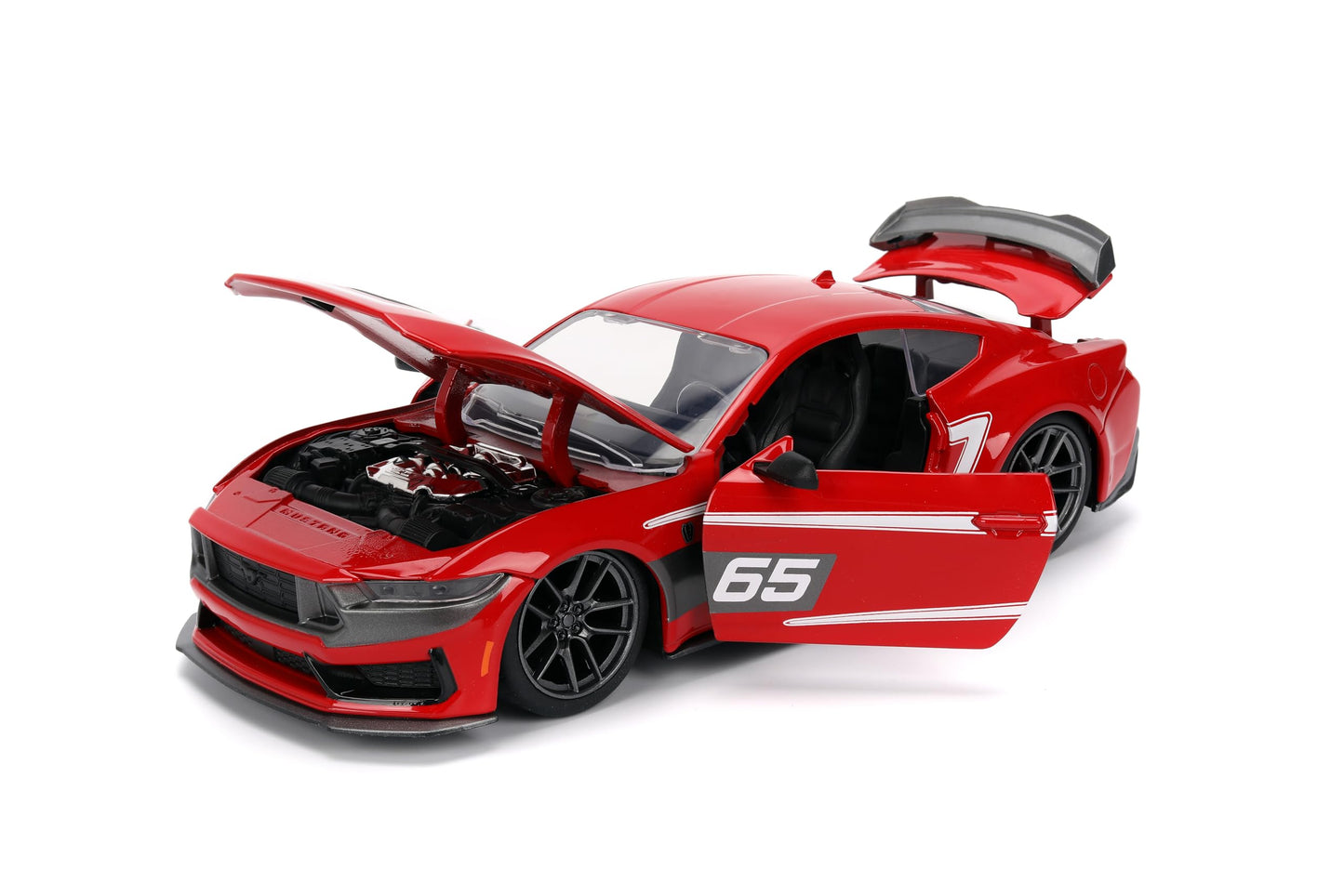Jada Toys Bigtime Muscle 1:24 2024 Ford Mustang Dark Horse Die-cast Car - Opening Doors, Hood, Trunk, Rubber Tires(Glossy Red)