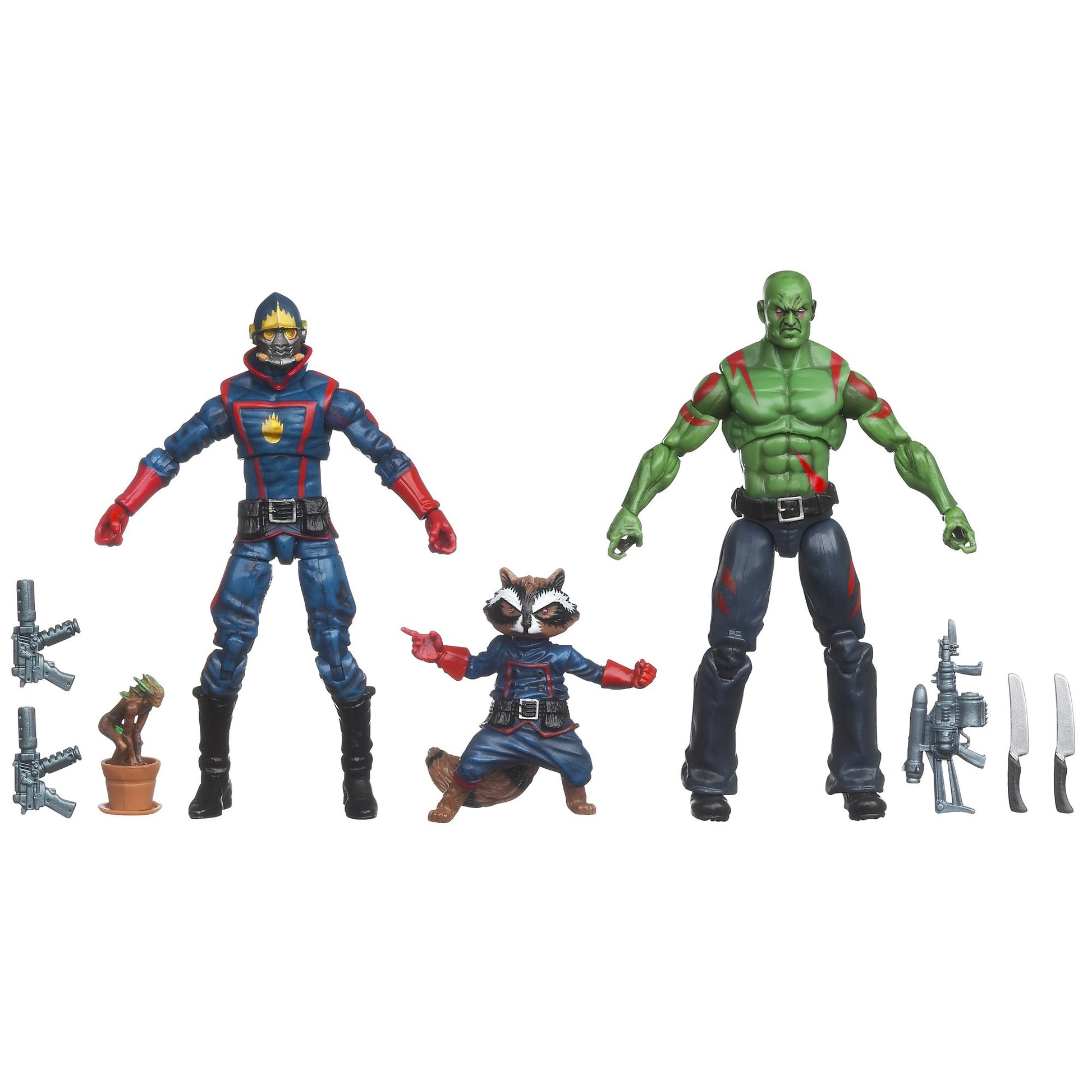 Marvel Universe Guardians of the Galaxy Drax the Destroyer Starlord Rocket Raccoon and Groot Set