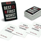 Gatwick Games Best First Worst - New Couples Card Game, Great for Couples Date Night, Work on Strengthening Your Relationship While Playing a Fun Card