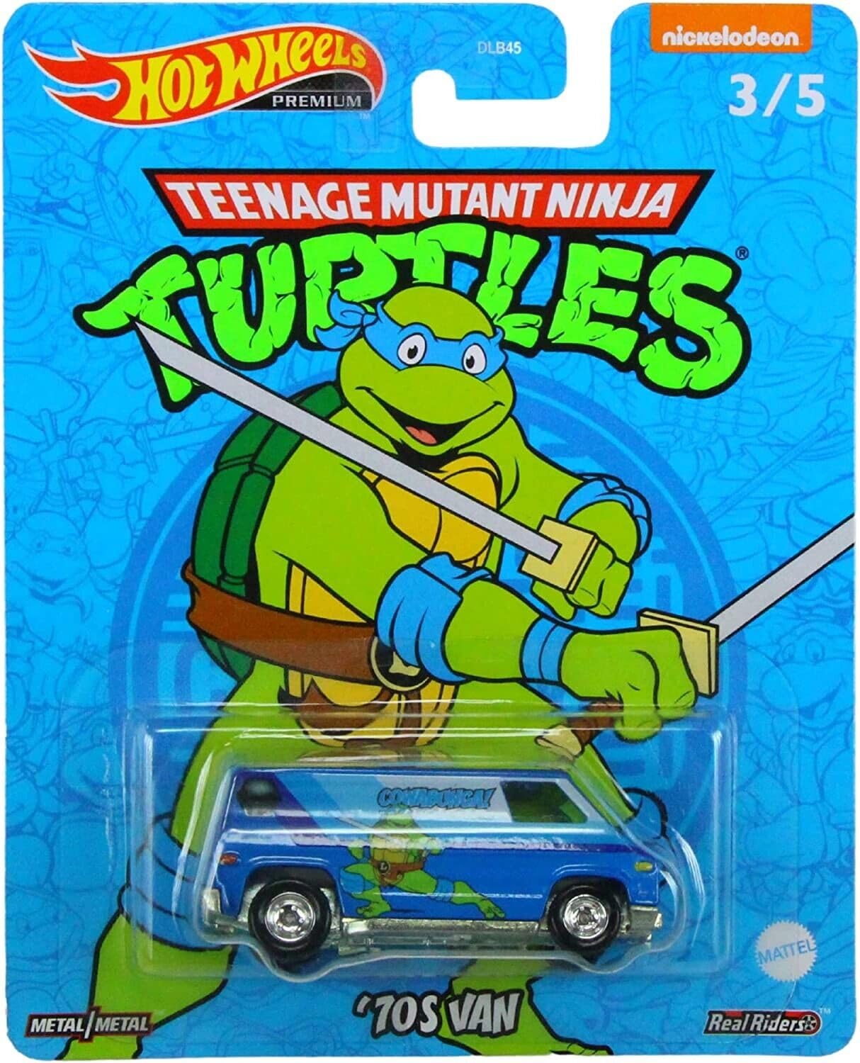 Hot Wheels 2022 Premium Pop Culture TMNT Teenage Mutant Ninja Turtles Complete Set of 5 Die?Cast Vehicles, 1:64 Scale, DLB45-946N, Ages 3+