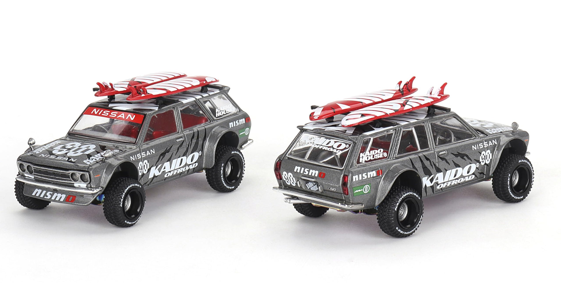 True Scale Miniatures Model Car Compatible with Nissan Datsun KAIDO 510 Wagon 4×4 Kaido Offroad V1 1/64 Diecast Model Car Kaido House KHMG121