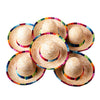 Natural Straw Medium Sombrero/Mexican Hat,6Pcs Cinco De Mayo Sombreros Medium Size for dog cat baby,Mexican Fiesta Birthday Tabletop Party Supplies