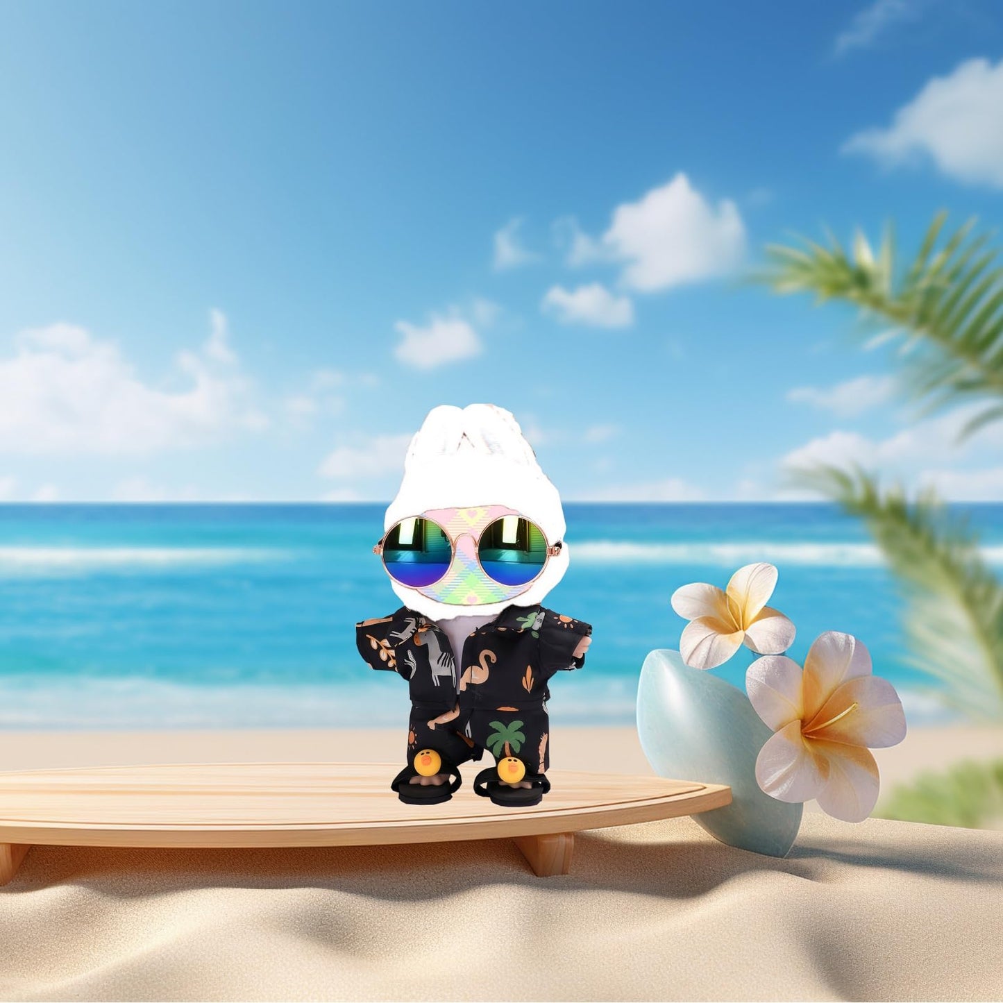 Clothes for Lu bubu 17cm Dolls(NO Doll) Outfit, Beach Suit Set Accessories 5 Pieces Suitable for 17cm Dolls, Casual Style Dolls Clothing Set