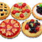 Handmade Dollhouse Miniature Fruit Pie Set 1:6 Scale Air Dry Clay Mini Food 5 Assorted Pies Realistic Bakery Dessert Accessories for Dollhouse Kitchen