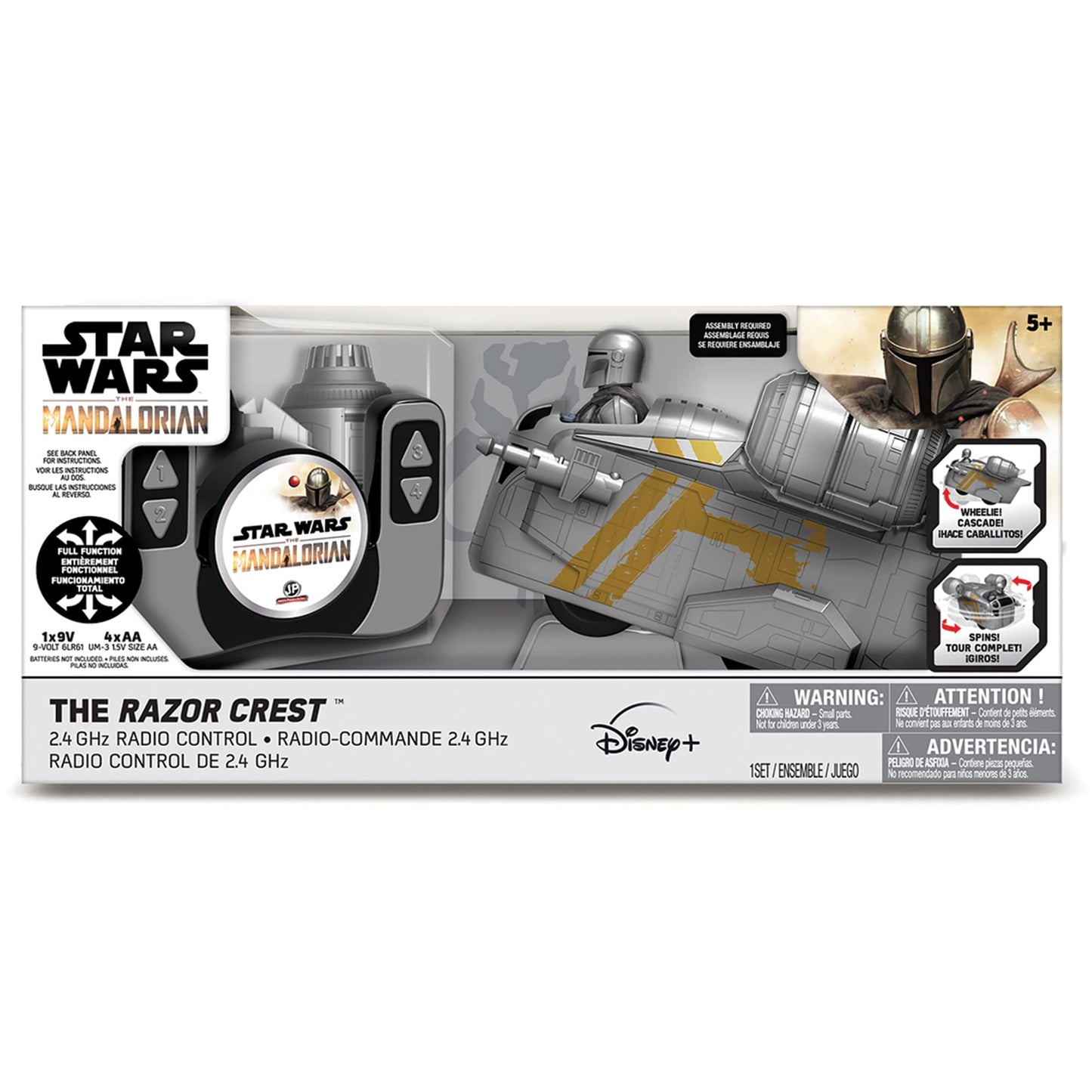 Star Wars - The Mandalorian 9" Remote Control Razor Crest, R/C Vehicle, Children Ages 5 Years and Up