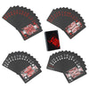 zeamas 1pc Waterproof Plastic Poker Playing Cards PET Table Games Halloween/Thanksgiving Day (Red x Silver)
