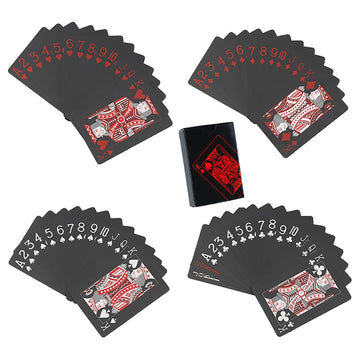 zeamas 1pc Waterproof Plastic Poker Playing Cards PET Table Games Halloween/Thanksgiving Day (Red x Silver)
