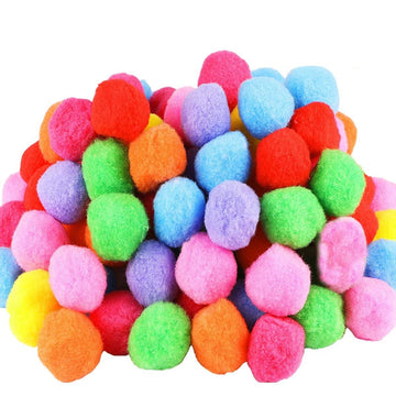 CABAX Pom Poms 1.5 Inch Pompoms Pipe Cleaners for DIY Creating Crafts Making, Preschool Crafts Supplies Decoration,Assorted Colors, 50 Pcs