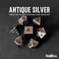 FanRoll 16mm Metal Polyhedral DND Dice Set: Antique Silver, Role Playing Game Dice for Dungeons and Dragons