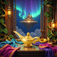 Miniature Gold Genie Lamp, 1/12 Scale Aladdin Theme Decorative Accessory for Miniature Décor Accessories