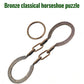 MAGIKON Traditional Brain Teaser, Classical Metal Horseshoe Puzzle Bronze