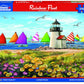 White Mountain 500 Piece Jigsaw Puzzle Summer Beach Sailboat, Rainbow Fleet